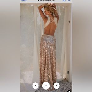 ERA CHAMPAGNE SEQUIN MAXI DRESS